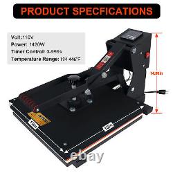 15x15 Heat Press Machine with Slide Out Drawer & Digital Control Panel Black