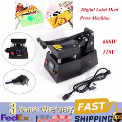 Digital Label Single Heat Press Machine Clothing LOGO Printing 0-250? 110V 600W