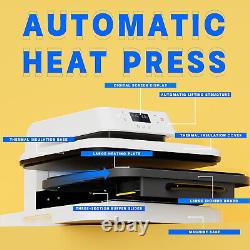 HTVRONT Auto Heat Press Machine 15x15 Plate T Shirt Printing Machine For Cricut