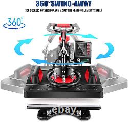 Heat Press 8 in 1, Pro Heat Transfer Machine 12X15, Digital 360° Swing Away Ts