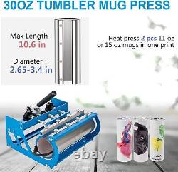 Heat Press Machine 8 in 1 15x15+30OZ Tumbler Press Sublimation T-shirt Mug Hat