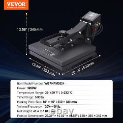 VEVOR 15 x 15 Heat Press Machine Clamshell Printer Transfer for DIY T-shirt