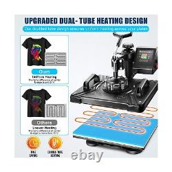 WHUBEFY Heat Press, 8 in 1 Multifunctional Tshirt Printing Machine 15x12 Dig